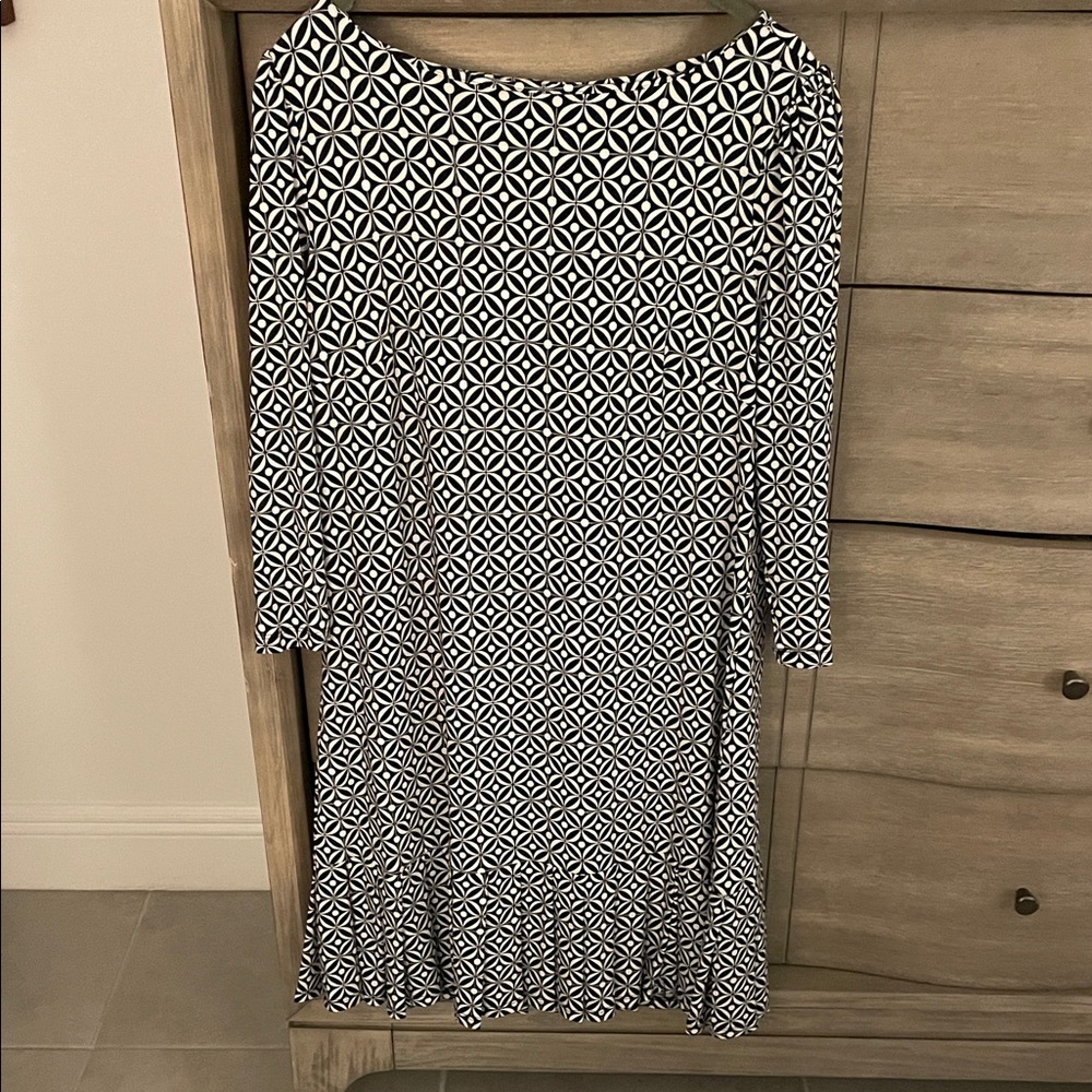 Tommy Hilfiger Black and White Patterned Dress